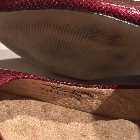 Walking cradle Wine Snake-Embossed Reece Leather Flat - Picture 7 of 7